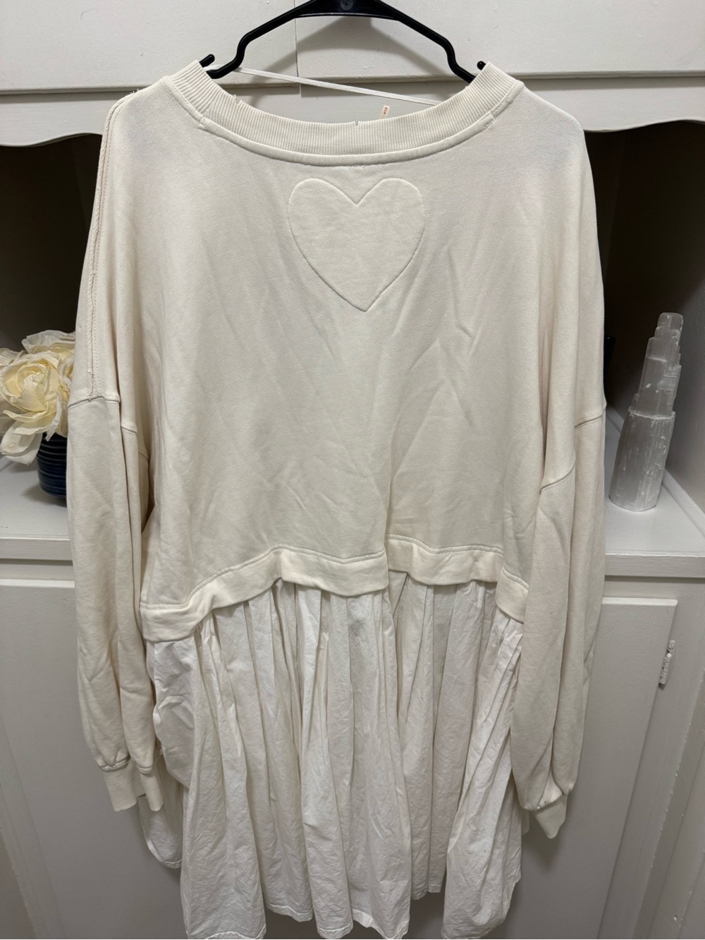 Free People Cream Layered Peplum Sweatshirt Dress - Picture 3 of 4